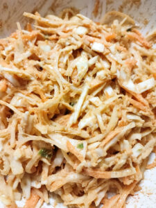 Vegetable pakora mix in a bowl