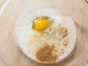 Wentelteefjes mix in a mixing bowl (before whisking)