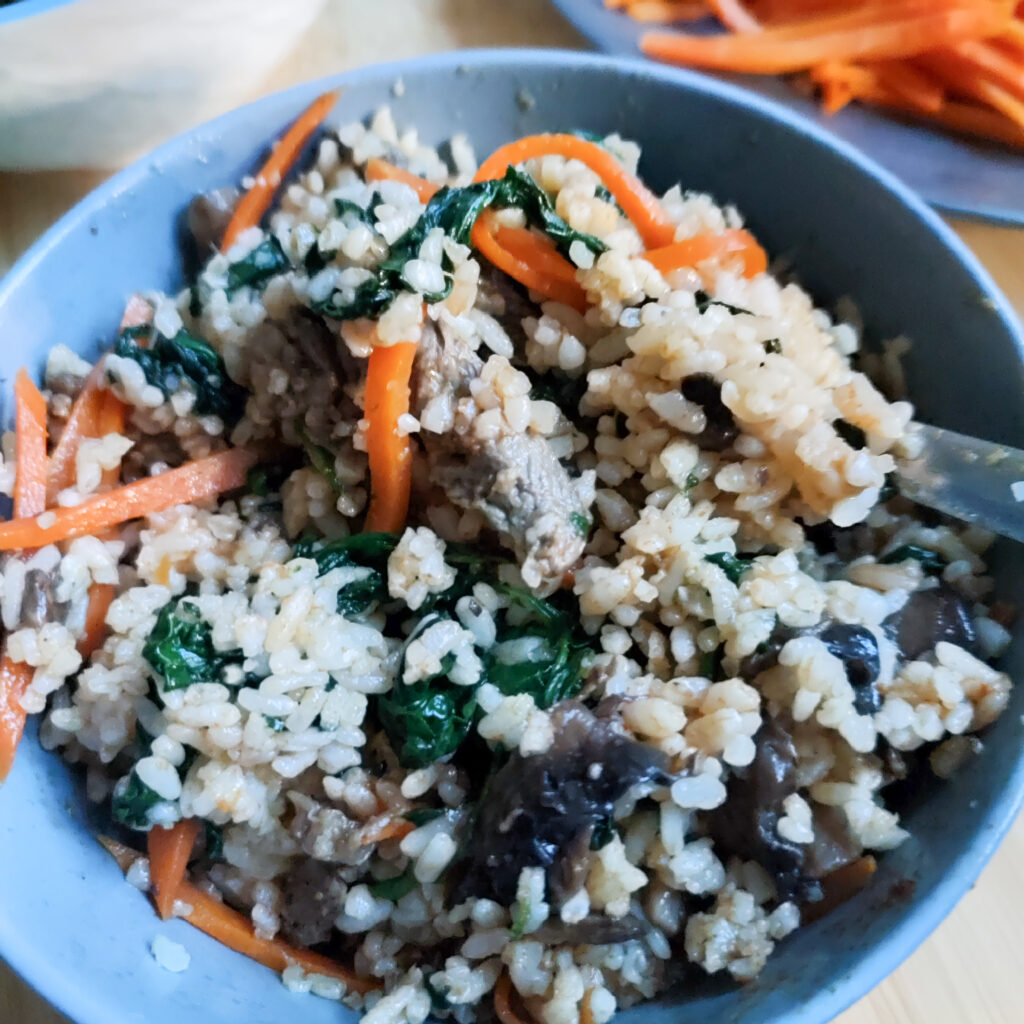 Mixed Bulgogi Bibimbap in a bowl