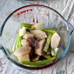 Bulgogi marinade ingredients in a mixing bowl