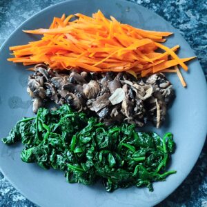 Fried vegetables on a plate