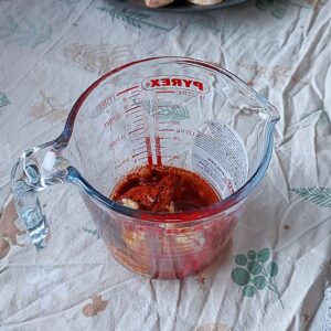 Gochujang sauce mix ingredients in a mixing bowl