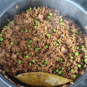 Cooked Beef Keema in pan