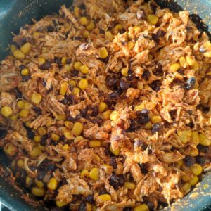 Chicken Taco filling on a pan