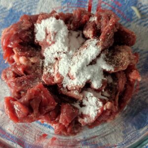 Ingredients for beef marinade in a bowl