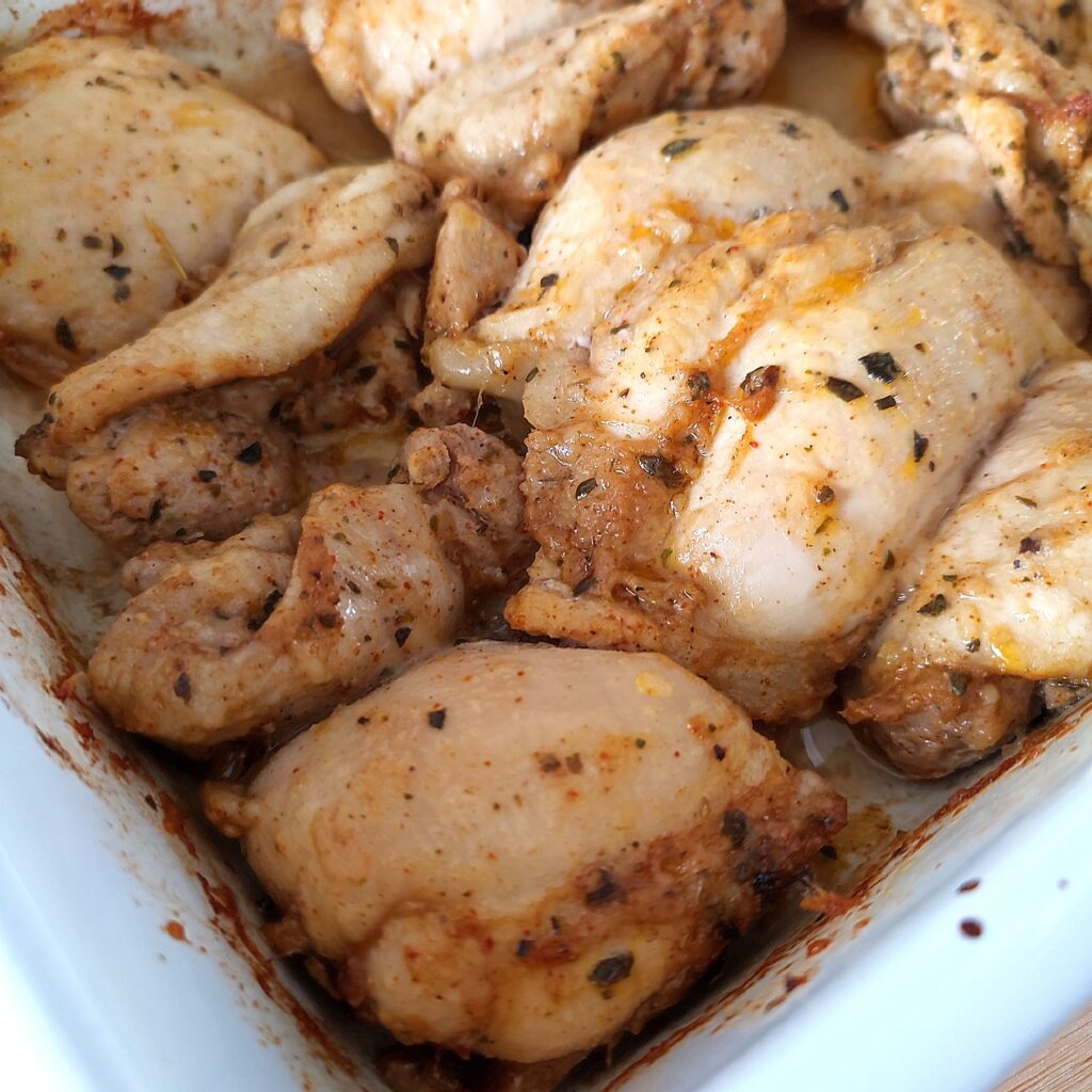 B roll 1 Baked Parmesan Chicken in a casserole dish