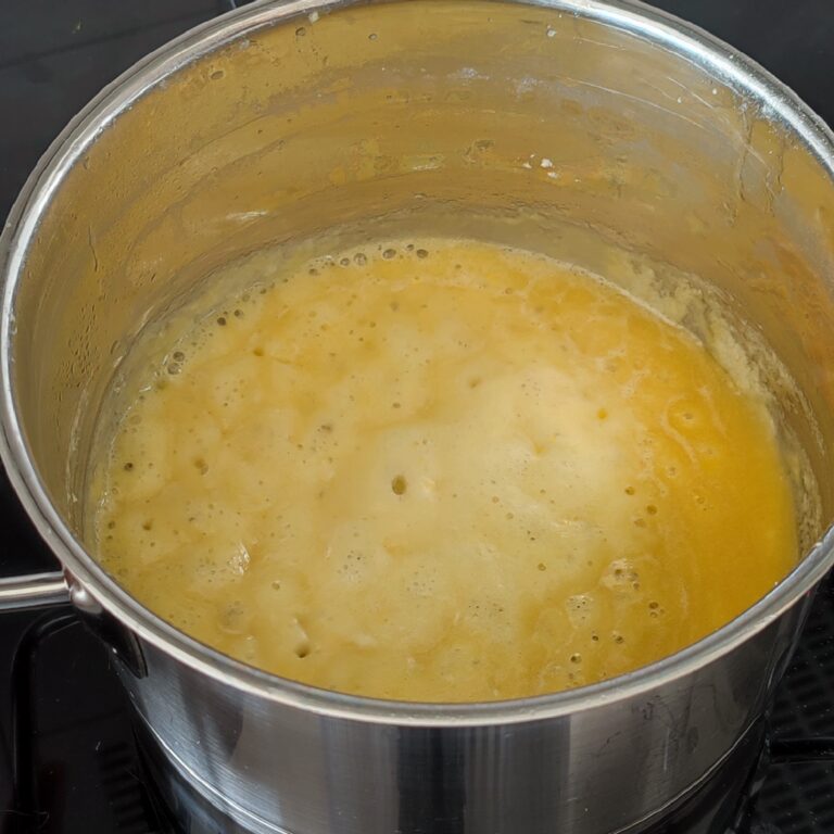 Roux mixture in the pot