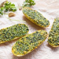 Air fryer cilantro garlic bread with decorations