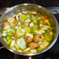 Chicken Soup in a steel pot