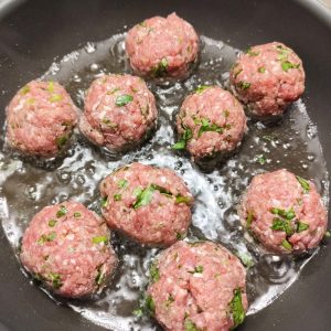 Frying Polpette in a pan