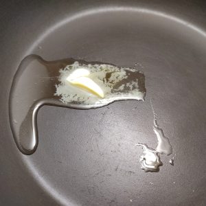 Heating butter and oil on a pan