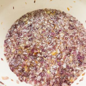 Caramelised onions in a casserole pan