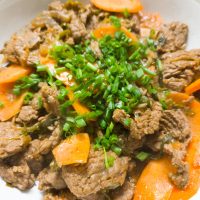 Stir-fry soy beef steak